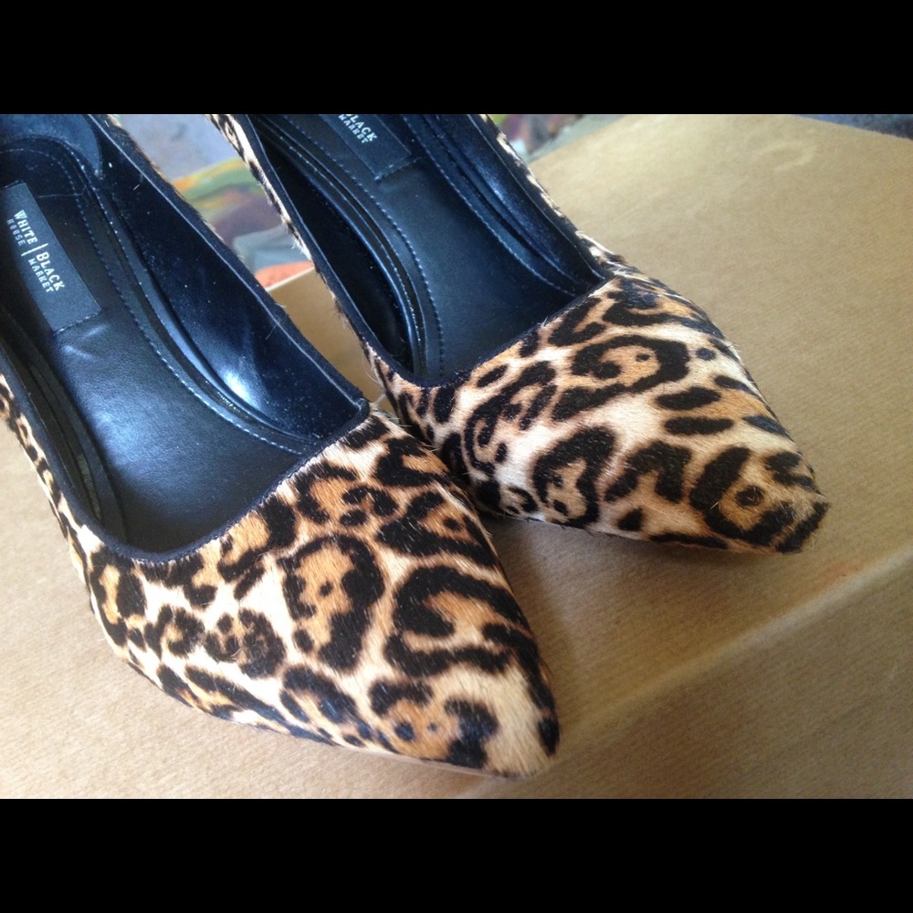 White House black market leopard patterned heels